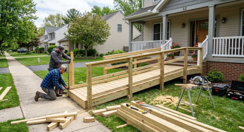 Hardwood Ramp Installation in Wilmington, NC
